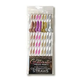Glitterati Penis Party Tall Celebration Straws 8
