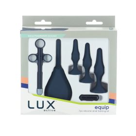 Lux Active Equip 7 Piece Anal Plug Training Kit Silicone Black