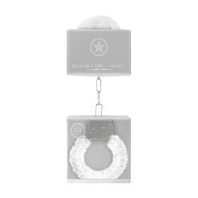 Ouch! Beginner''s Furry Handcuffs With Quick Release White