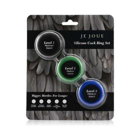 Je Joue Silicone Cock Ring 3 Piece Set Black/Green/Blue
