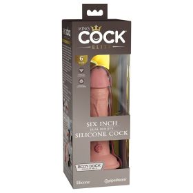 King Cock Elite 6 in. Dual Density Silicone Cock Realistic Dildo With Suction Cup