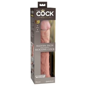 King Cock Elite 11 in. Dual Density Silicone Cock Realistic Dildo With Suction Cup