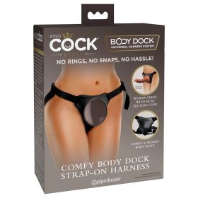 King Cock Elite Comfy Body Dock Strap On Harness Black