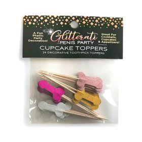 Glitterati Penis Party Cupcake Topper Toothpicks 24 Pack