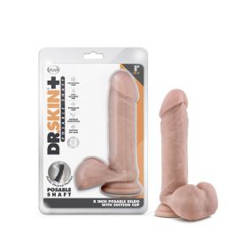 Dr. Skin Plus Realistic 8 in. Triple Density Posable Dildo with Balls