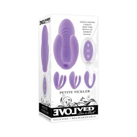 Evolved Petite Tickler Rechargeable Remote Controlled Silicone Dual Stimulator Purple
