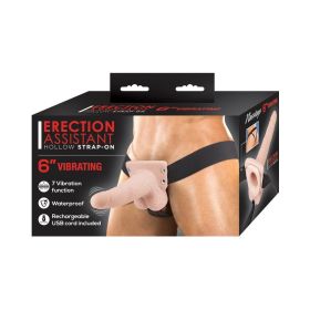 Erection Assistant Hollow Strap On Vibrating 6 in. White