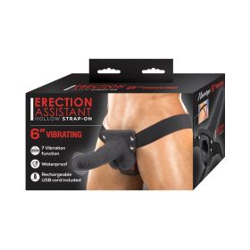 Erection Assistant Hollow Strap On Vibrating 6 in. Black