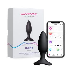 Lovense Hush 2 Bluetooth Remote Controlled Vibrating Butt Plug Small 1.5 in.