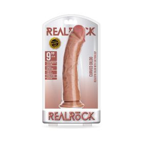 RealRock Realistic 9 in. Curved Dildo With Suction Cup