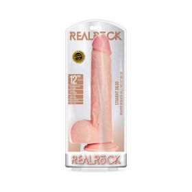 RealRock Realistic 12 in. Straight Dildo With Balls and Suction Cup