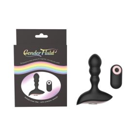 Gender Fluid Shake Rechargeable Remote Controlled Silicone Anal Vibrator Black