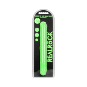 RealRock Glow in the Dark Double Dong 12 in. Dual Ended Dildo Neon Green