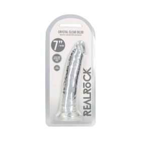 RealRock Crystal Clear Slim 7 in. Dildo Clear