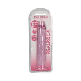 RealRock Crystal Clear Straight 9 in. Dildo Without Balls