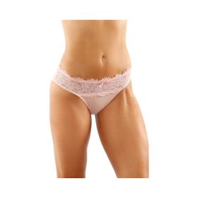 Ivy Lace Bikini Panty With Lattice Cut Out Back Light Pink S/M