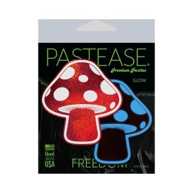 Pastease Mushroom: Shiny Red & White Glow in the Dark Shroom Nipple Pasties