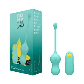ROMP Cello Rechargeable Remote Controlled Silicone G Spot Egg Vibrator Light Teal