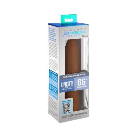 Fantasy X tensions Elite Uncut 7 in. Open Ended Silicone Enhancement Sleeve Tan