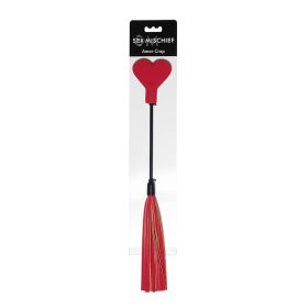 Sportsheets Sex & Mischief Amor Crop Heart Shaped Dual Ended Flogger Red