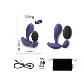 Love to Love Witty Rechargeable Remote Controlled Silicone P & G Vibrator Midnight Indigo