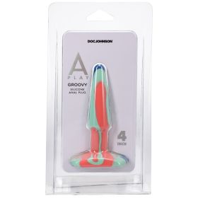 A Play Groovy 4 in. Silicone Anal Plug Sunrise