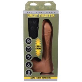 Fort Troff Uncut Thruster Mini Fuck Machine Rechargeable Remote Controlled Silicone 8.5 in. Thrusting Dildo Tan