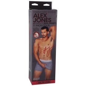Signature Cocks Alex Jones ULTRASKYN 11 in. Dual Density Dildo with Removable Vac U Lock Suction Cup Tan