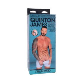 Signature Cocks Quinton James 8 in. Dual Density Dildo with Vac U Lock Suction Cup Beige