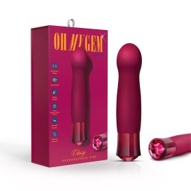 Oh My Gem Classy Rechargeable Warming Silicone G Spot Vibrator Garnet