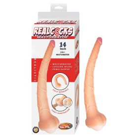 Realcocks Masturbator 14 in. 3 in 1 Dildo  Sleeve & Stroker Beige
