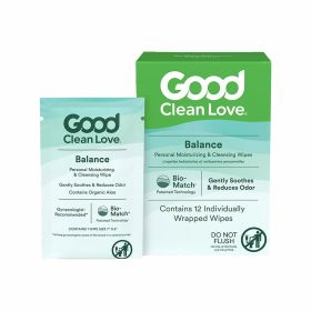 Good Clean Love Balance Personal Moisturizing & Cleansing Wipes 12