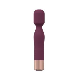Loveline Glamour 10 Speed Mini-wand Silicone Rechargeable Waterproof Burgundy
