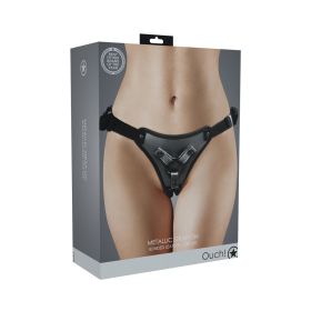 Ouch! Metallic Strap On Harness Gunmetal