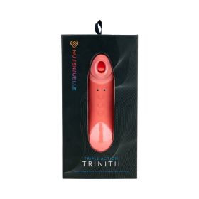 Nu Sensuelle Trinitii 3 in 1 Suction Tongue Vibe Coral