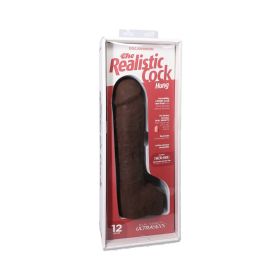 The Realistic Cock Hung 12 in. ULTRASKYN Vac U Lock Dildo Chocolate
