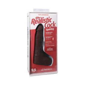 The Realistic Cock Squirting 9.5 in. ULTRASKYN Vac U Lock Dildo Chocolate