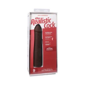 The Realistic Cock 9 in. ULTRASKYN Vac U Lock Dildo Chocolate