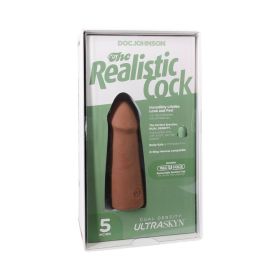 The Realistic Cock 5 in. ULTRASKYN Vac U Lock Dildo Caramel