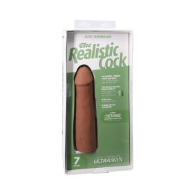 The Realistic Cock 7 in. ULTRASKYN Vac U Lock Dildo Caramel