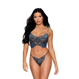 Dreamgirl Lace Bustier and G String Twilight M