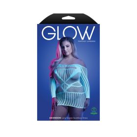 Fantasy Lingerie Glow Ascension Glow in the Dark Seamless Long Sleeve Dress Queen Size