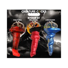 Creature Cocks Hell Hound  Lord Kraken & King Cobra Silicone Keychain Set