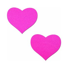 Pastease Neon Pink Day Glow Lycra Heart Nipple Pasties