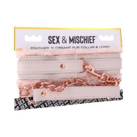 Sportsheets Sex & Mischief Peaches ''n CreaMe Fur Collar & Leash