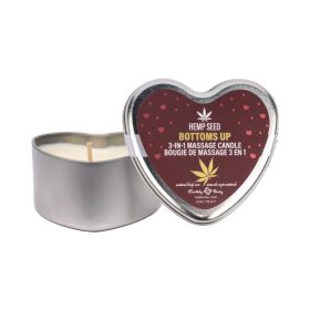 Earthly Body Hemp Seed Valentine 3 in 1 Massage Candle Bottom''s Up 4.7 oz.