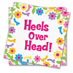 Bachelorette Heels Over Head Floral Napkins 8 Pack