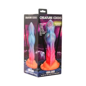Creature Cocks Aqua Cock Glow in the Dark Silicone Dildo