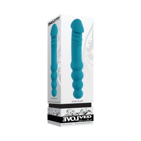 Evolved Flip Flop Rechargeable Silicone Dual Ended Vibrator Teal