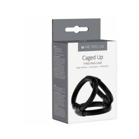 Me You Us Caged Up 3 Ring Cock Cage Black